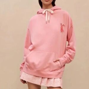 Maje Pink Hoodie with Bunny Accent • L/XL